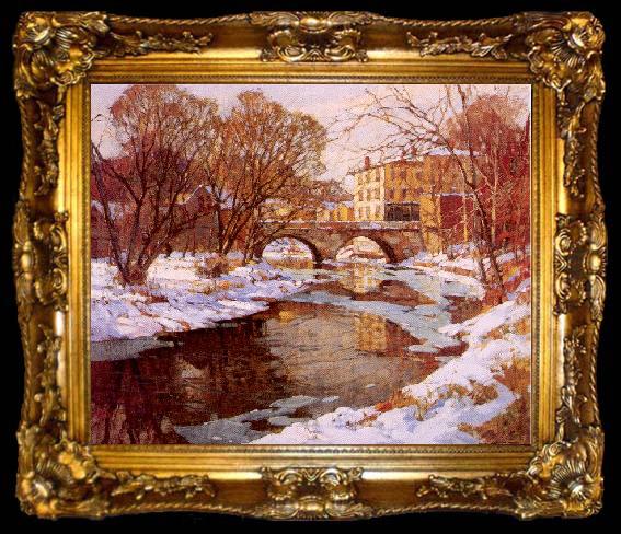framed  Mulhaupt, Frederick John Choate Bridge, Winter, ta009-2